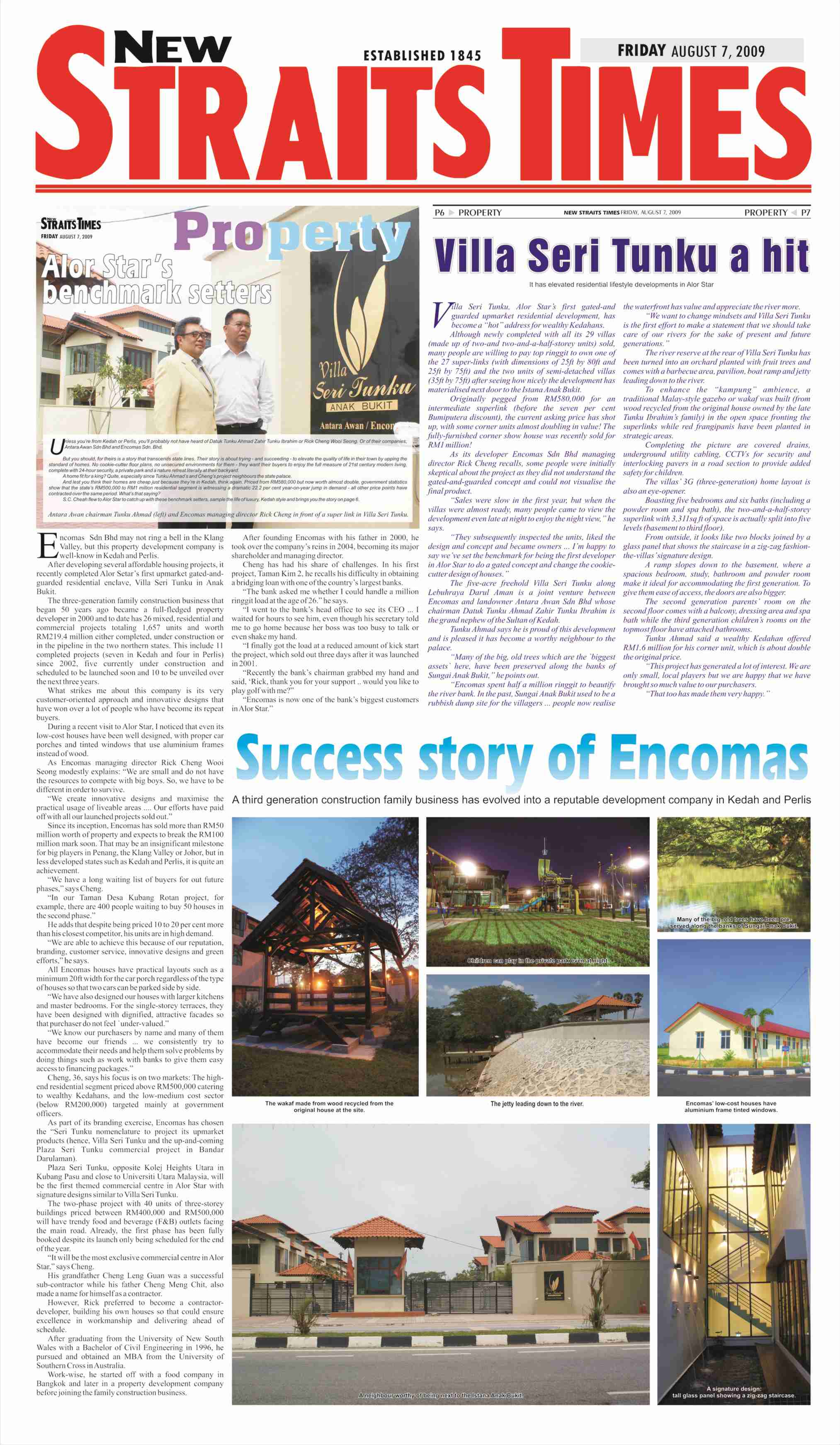 2009_08_07 NEW STRAITS TIMES - Success Story of Encomas