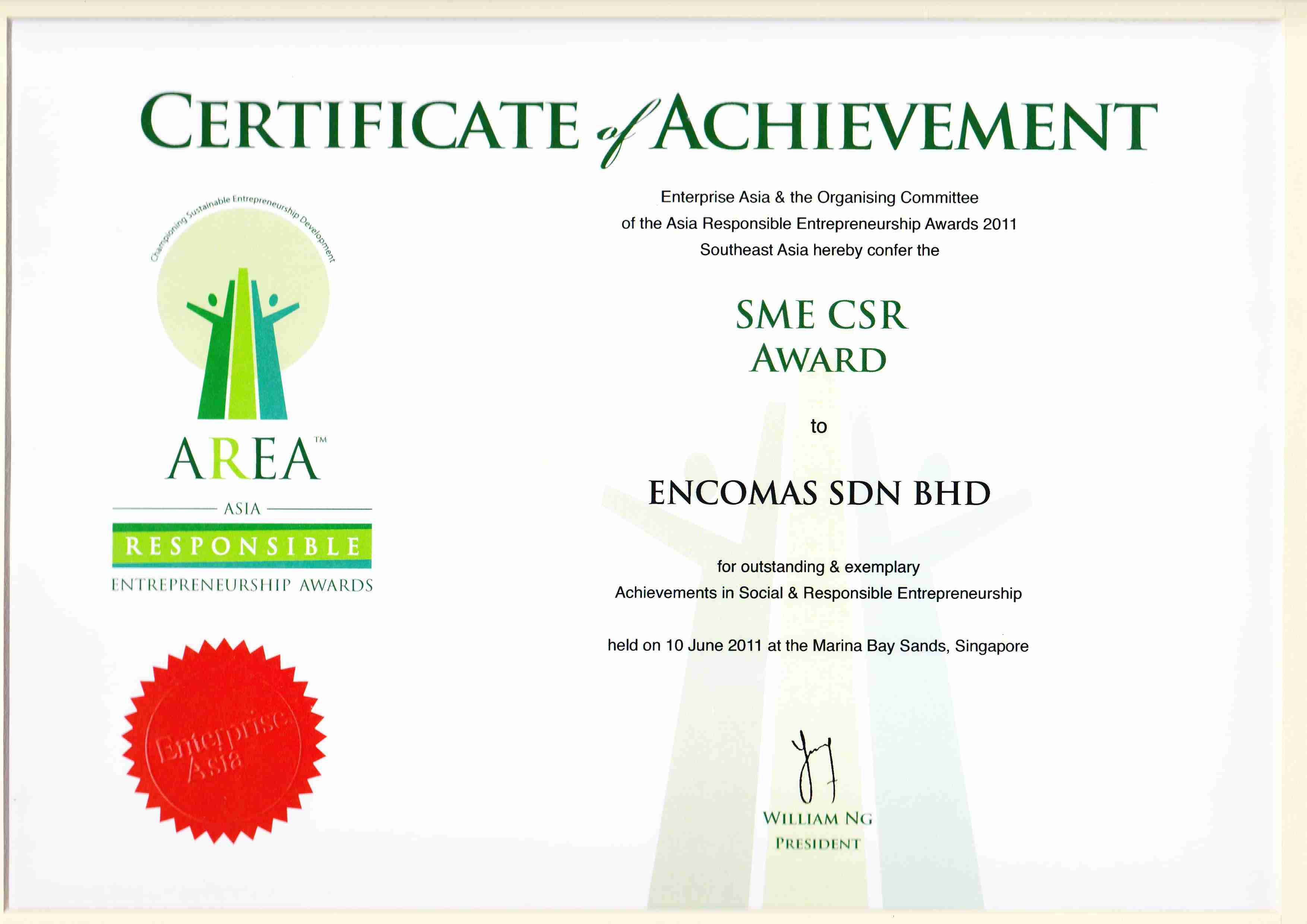 2011_06_10 AREA ASIA - SME CSR Award